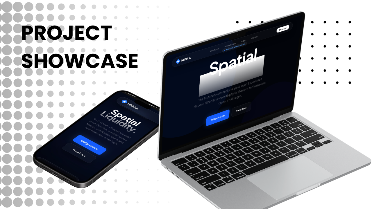 Desain Landing Page Web3 Nebula: Platform DeFi & Spatial Liquidity Masa Depan