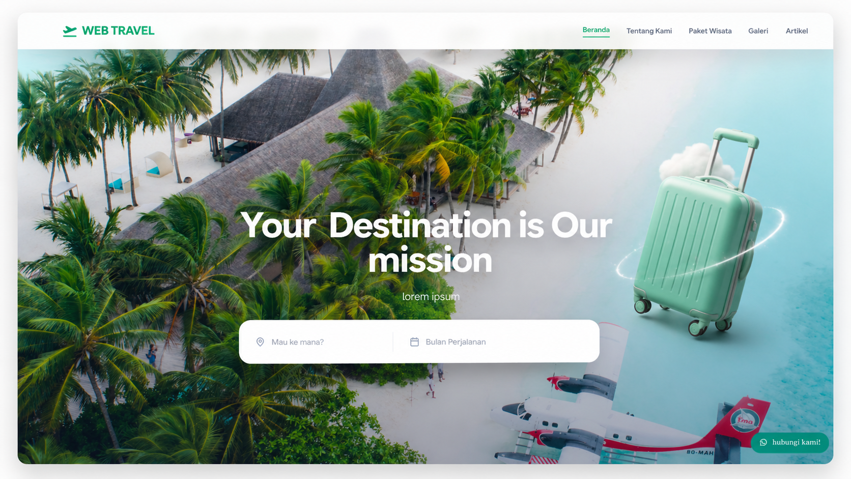 web perjalanan modern dengan fitur lengkap